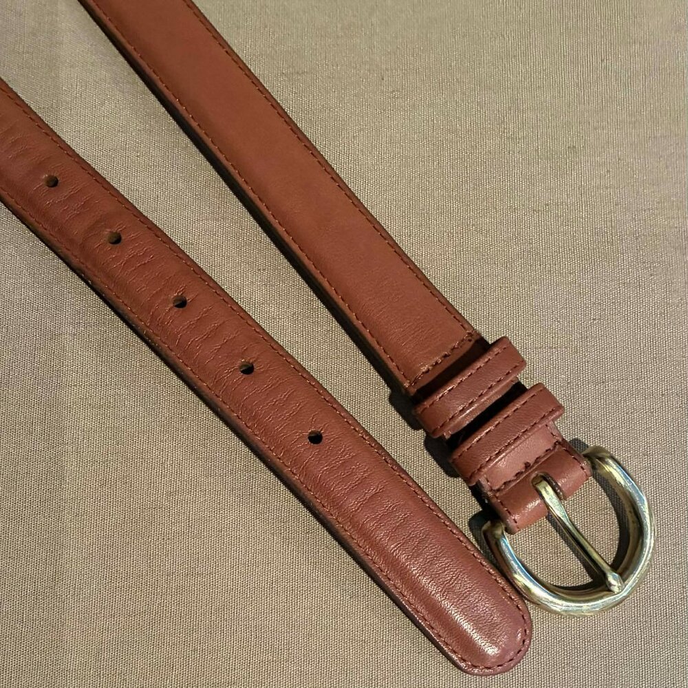 Coach Brown Leather Belt with Gold Buckle - Picture 5 of 5